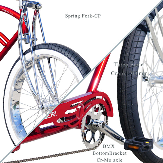 Tracer Master DS 26" Dual Springer Chopper Stretch Beach Cruiser Bike