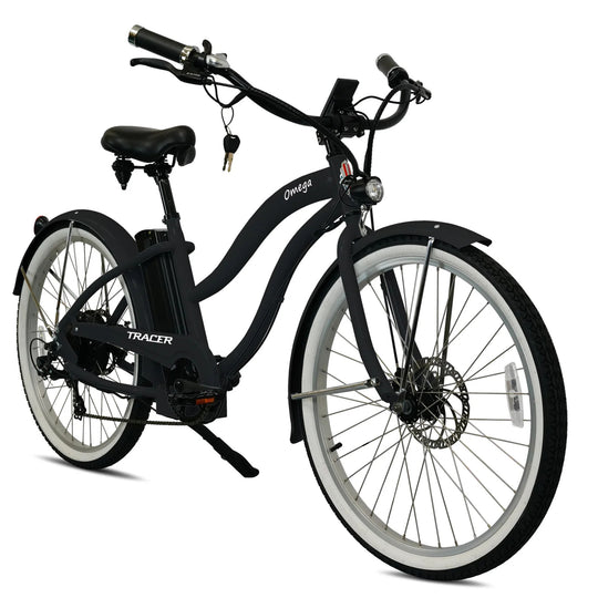 Tracer OMEGA 500W 26" 7 Speed Electric Beach Cruiser Bike