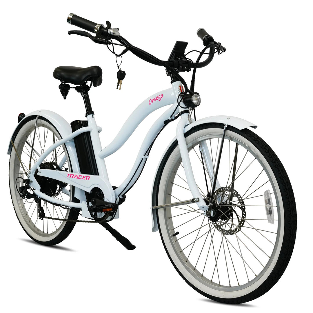 Tracer OMEGA 500W 26" 7 Speed Electric Beach Cruiser Bike