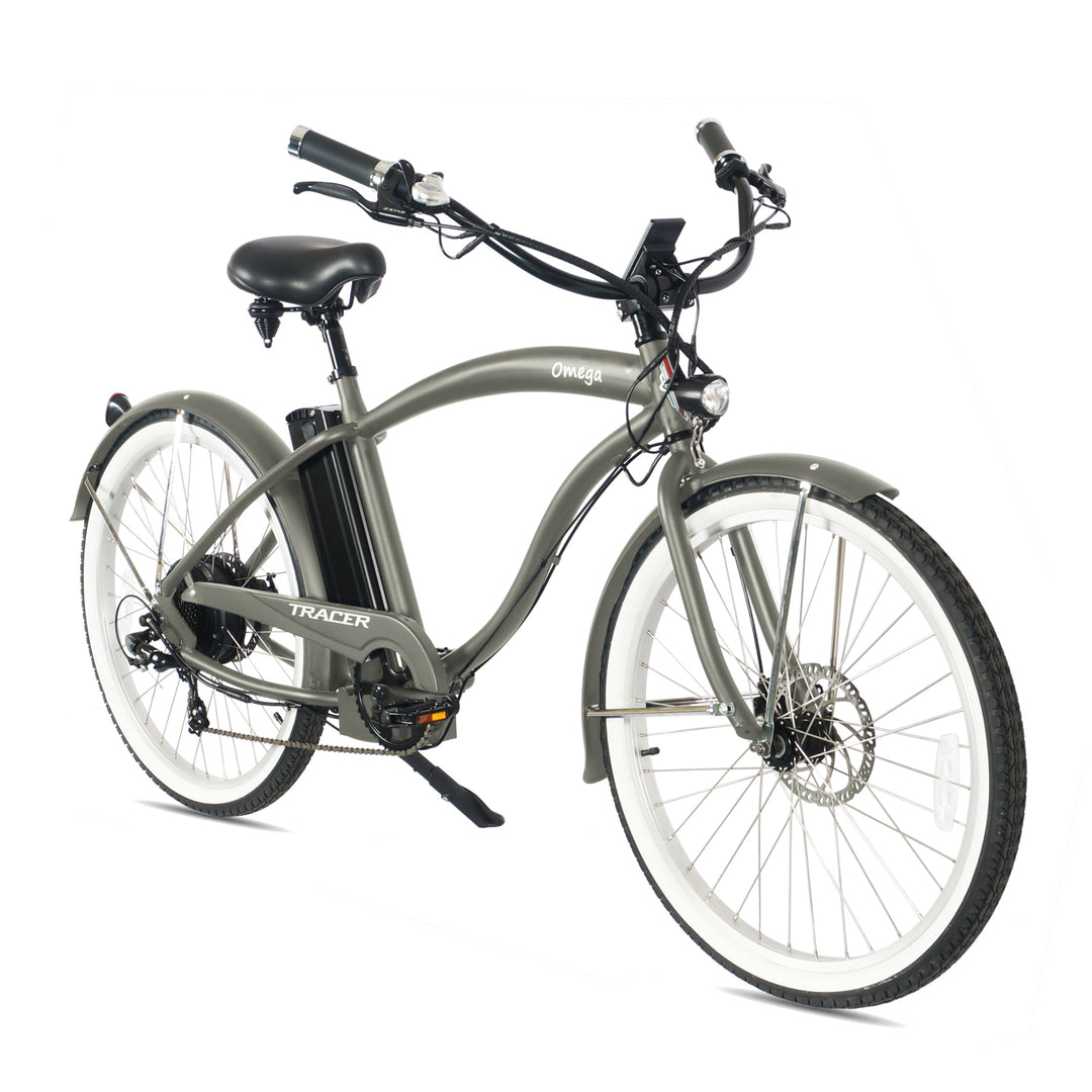 electric beach cruiser bicycle Tracer OMEGA 500W 26" 7 Speed Electric Beach Cruiser Bike F-BK / STEP THROUGH