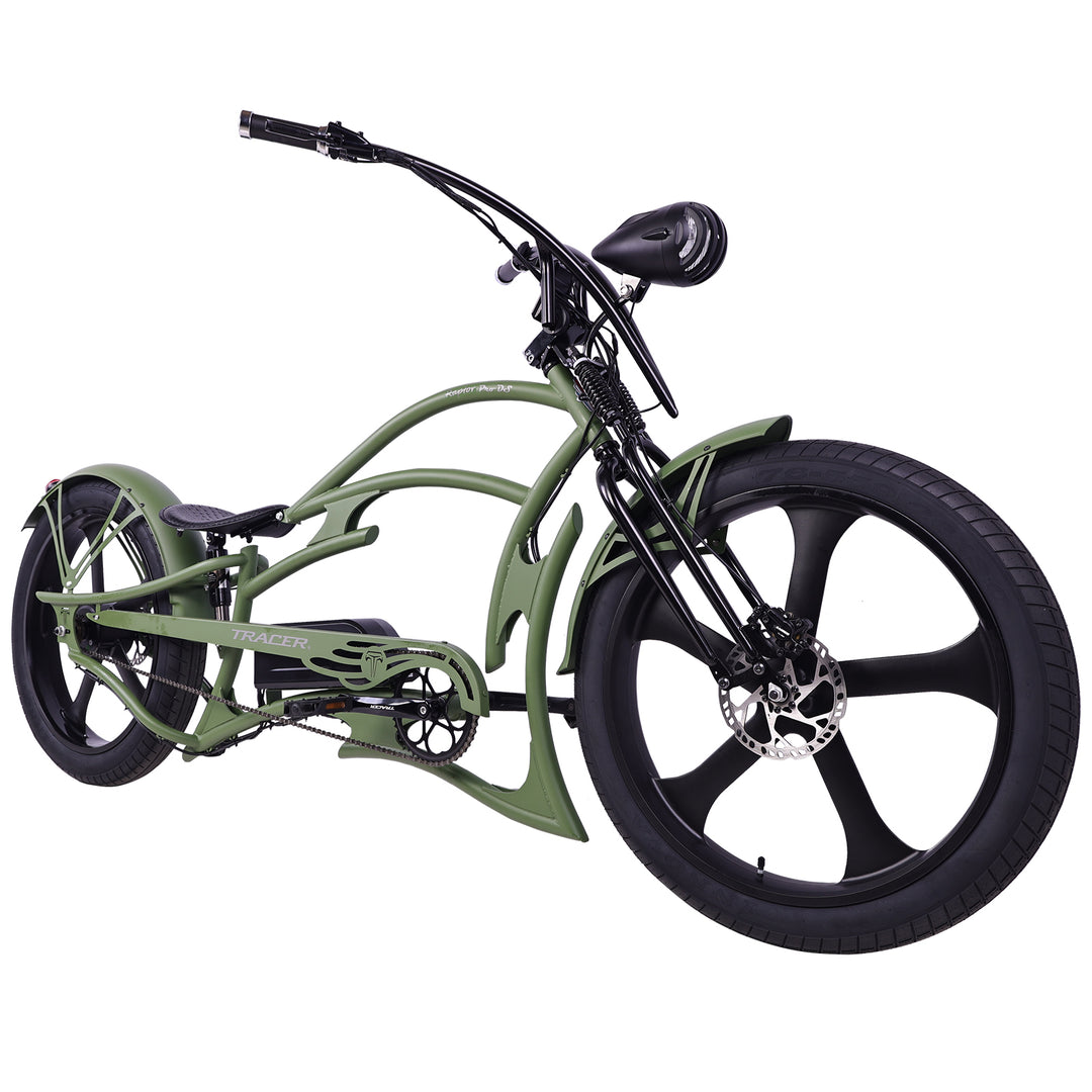 26" Raptor Pro DS Electric 5-speed, 800W Chopper Fat Tires Bike
