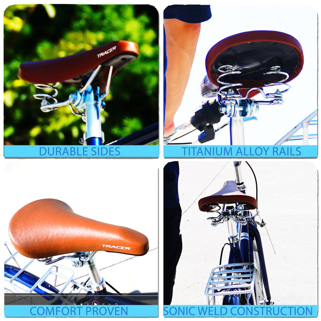Tracer AF-7024-BRN Retro City Bikes Saddles with Coil Spring