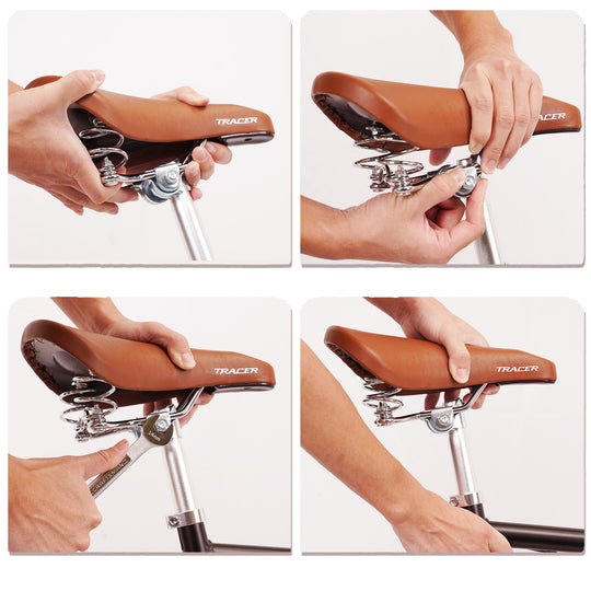Tracer AF-7024-BRN Retro City Bikes Saddles with Coil Spring
