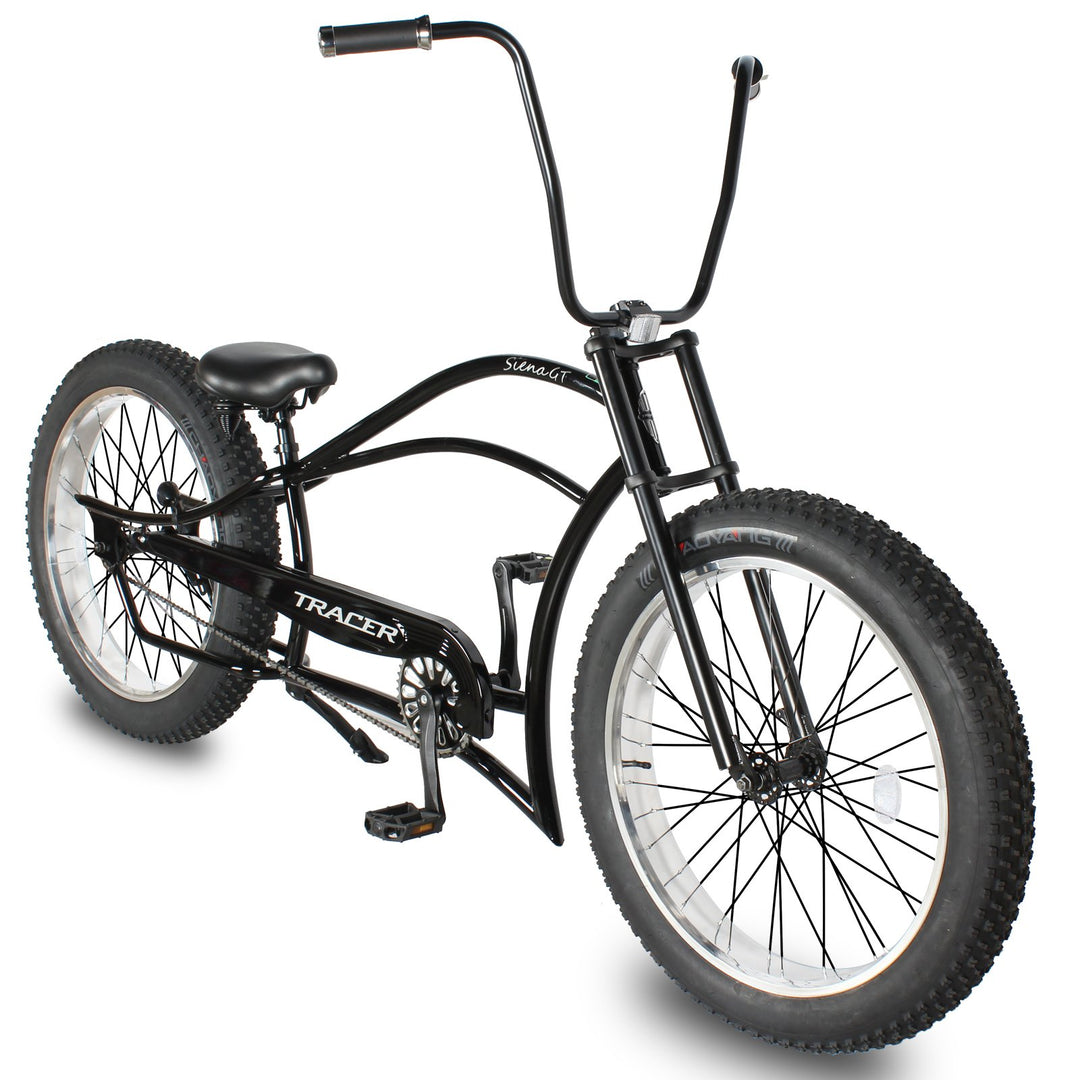 Tracer Siena GT 26'' Chopper Stretch Cruiser Fat Tire Bikes Oversized Frame, Hi-rise Handlebar, Available in 1 Speed/7 Speed