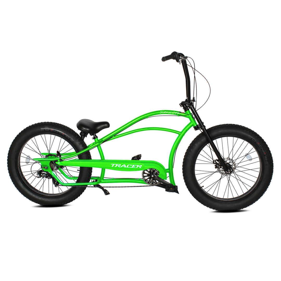 Tracer Siena GT 26'' Chopper Stretch Cruiser Fat Tire Bikes Oversized Frame, Hi-rise Handlebar, Available in 1 Speed/7 Speed