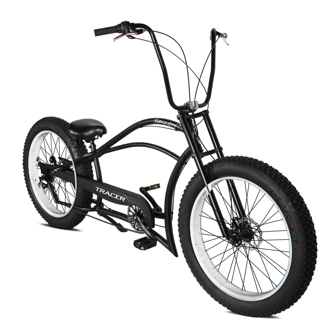 Tracer Siena GT 26'' Chopper Stretch Cruiser Fat Tire Bikes Oversized Frame, Hi-rise Handlebar, Available in 1 Speed/7 Speed