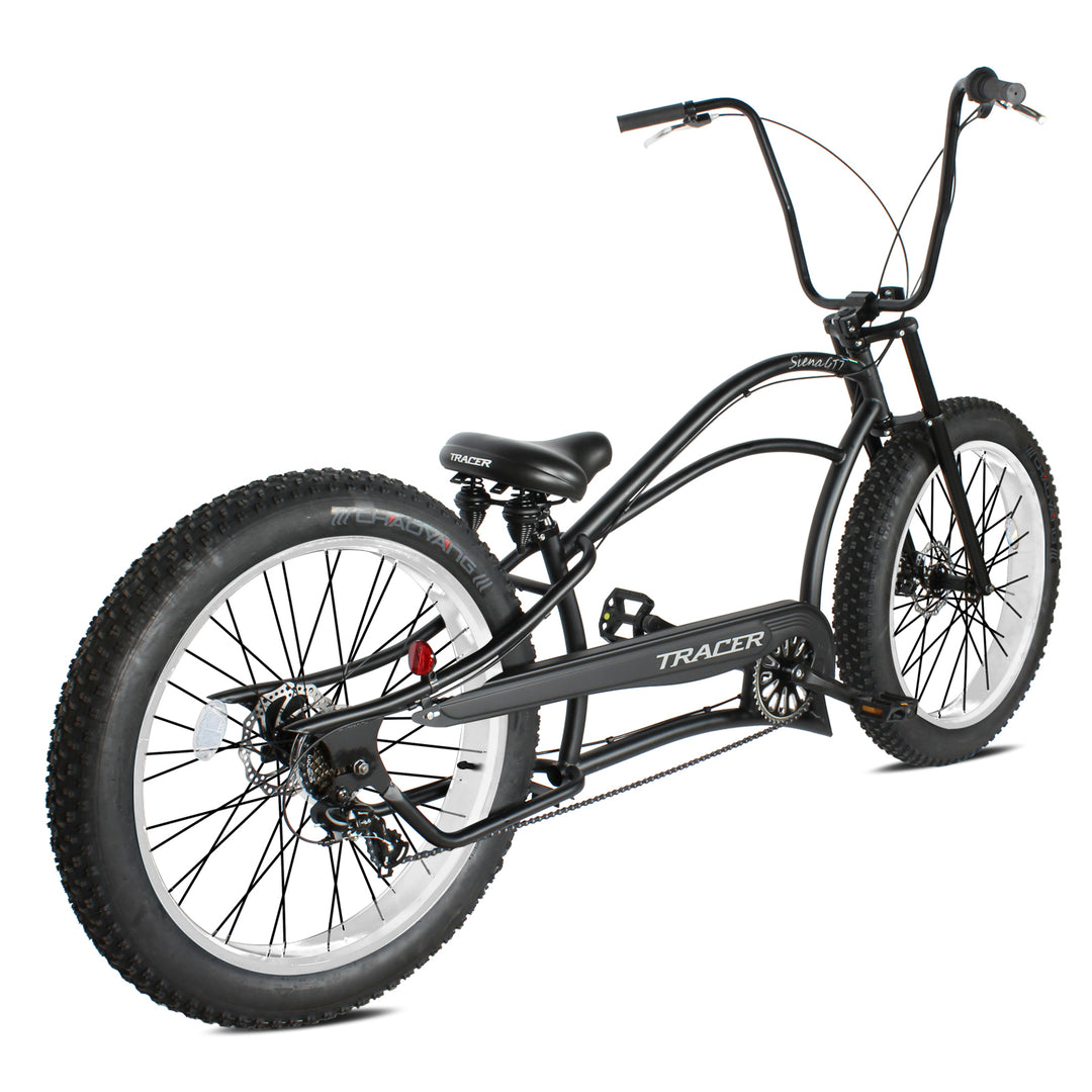 Tracer Siena GT 26'' Chopper Stretch Cruiser Fat Tire Bikes Oversized Frame, Hi-rise Handlebar, Available in 1 Speed/7 Speed