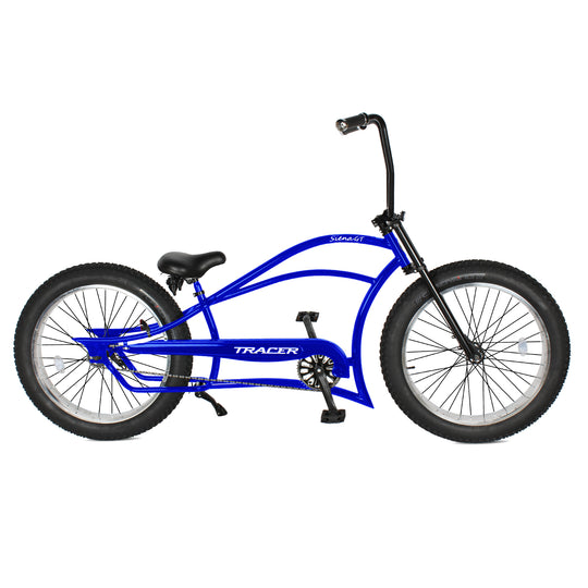 Tracer Siena GT 26'' Chopper Stretch Cruiser Fat Tire Bikes Oversized Frame, Hi-rise Handlebar, Available in 1 Speed/7 Speed