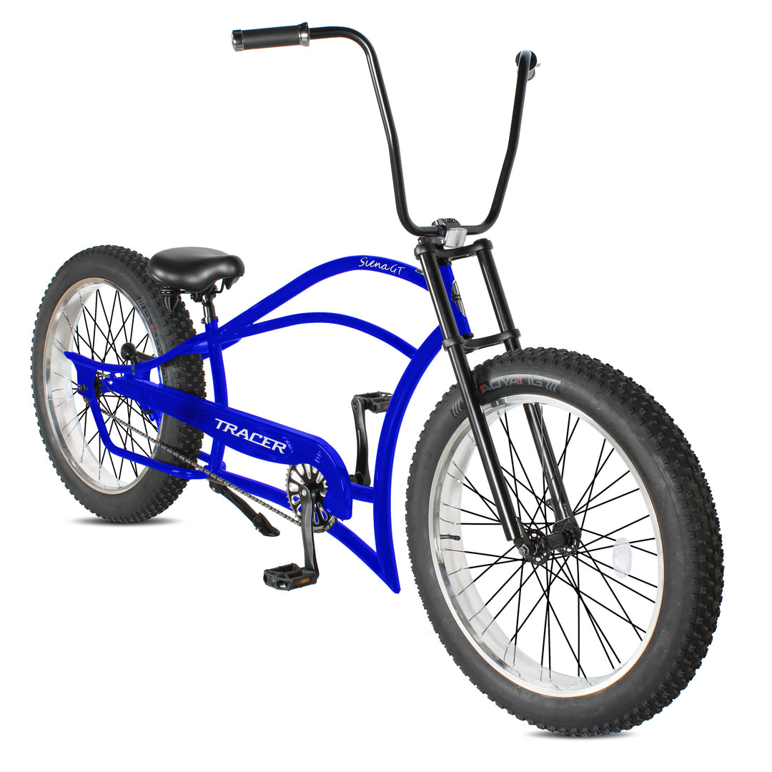 Tracer Siena GT 26'' Chopper Stretch Cruiser Fat Tire Bikes Oversized Frame, Hi-rise Handlebar, Available in 1 Speed/7 Speed
