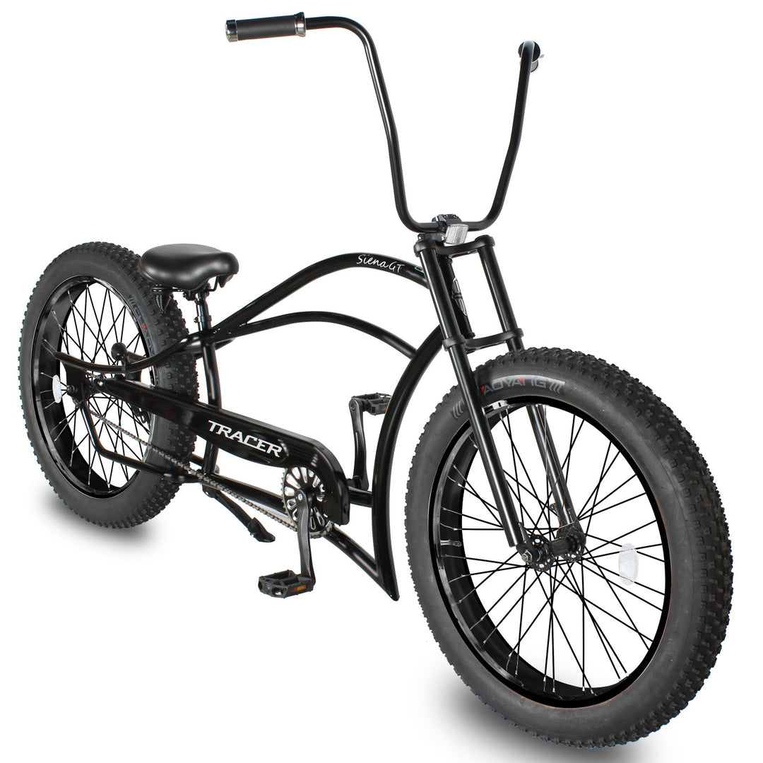 Tracer Siena GT 26'' Chopper Stretch Cruiser Fat Tire Bikes Oversized Frame, Hi-rise Handlebar, Available in 1 Speed/7 Speed