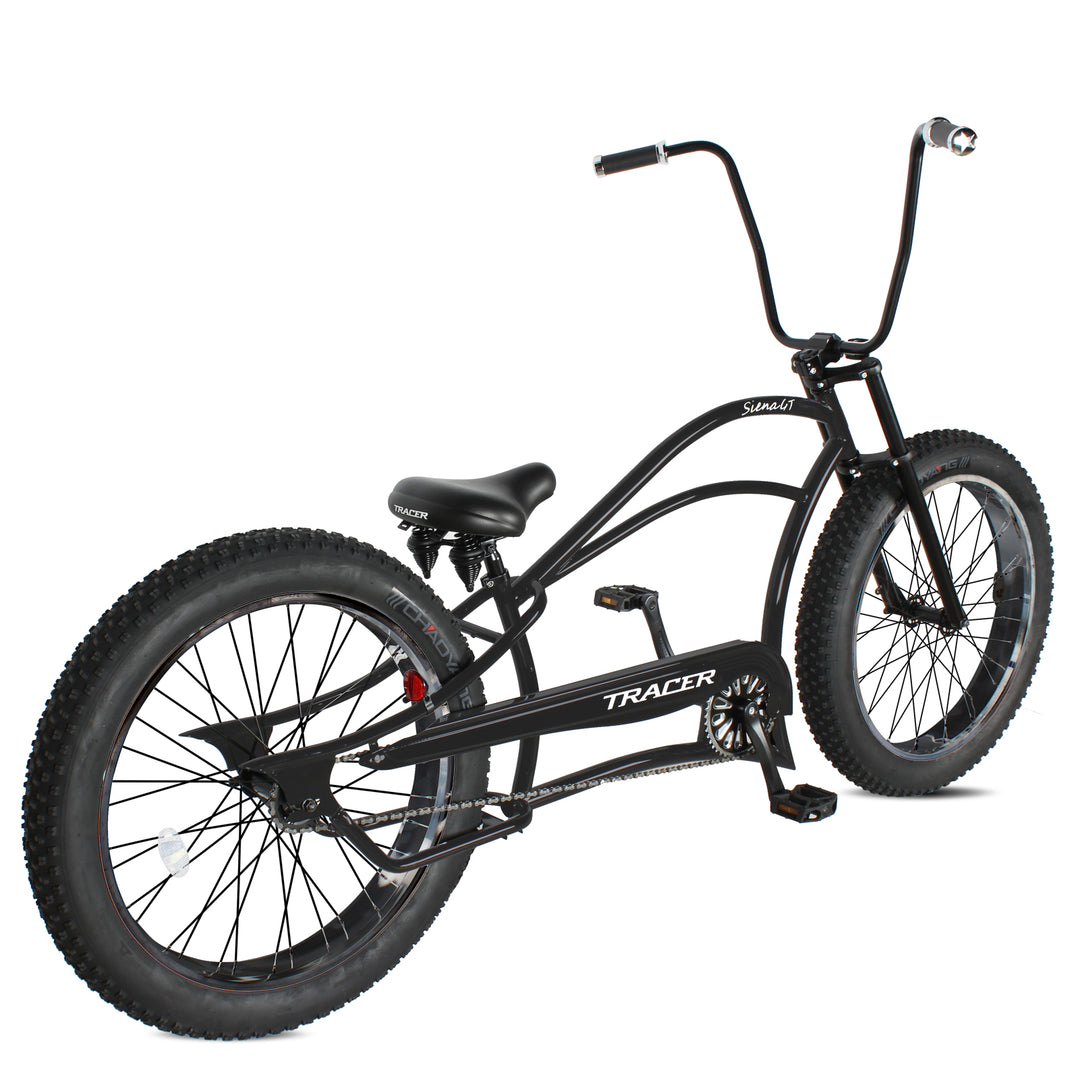 Tracer Siena GT 26'' Chopper Stretch Cruiser Fat Tire Bikes Oversized Frame, Hi-rise Handlebar, Available in 1 Speed/7 Speed