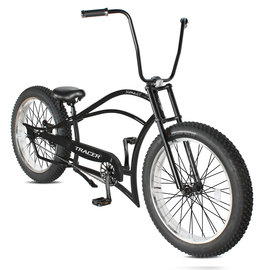Tracer Siena GT 26'' Chopper Stretch Cruiser Fat Tire Bikes Oversized Frame, Hi-rise Handlebar, Available in 1 Speed/7 Speed