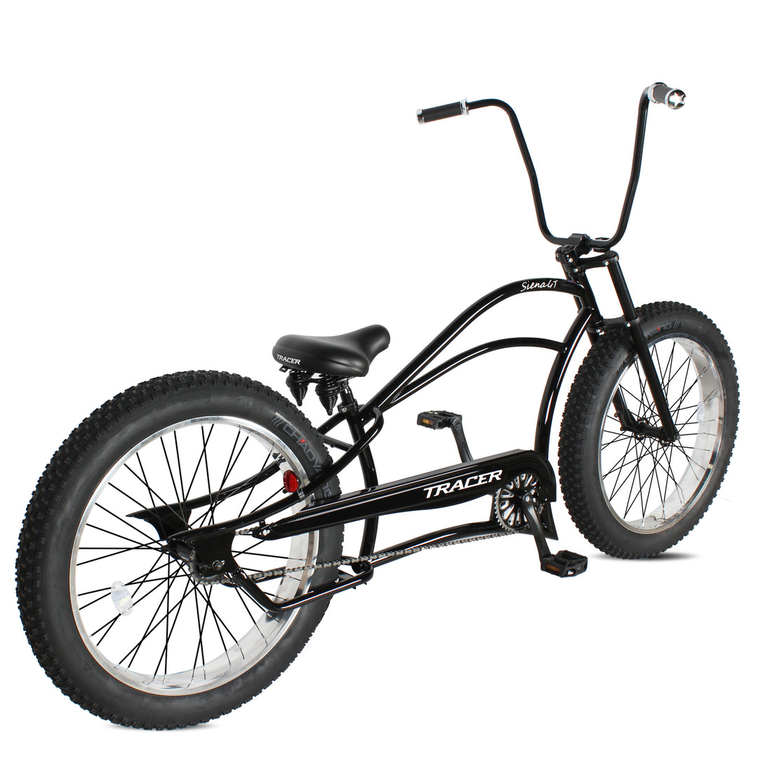 Tracer Siena GT 26'' Chopper Stretch Cruiser Fat Tire Bikes Oversized Frame, Hi-rise Handlebar, Available in 1 Speed/7 Speed