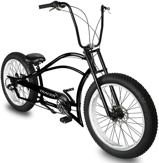 Tracer Siena GT 26'' Chopper Stretch Cruiser Fat Tire Bikes Oversized Frame, Hi-rise Handlebar, Available in 1 Speed/7 Speed