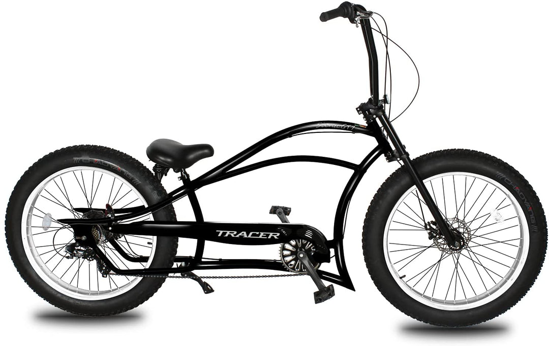 Tracer Siena GT 26'' Chopper Stretch Cruiser Fat Tire Bikes Oversized Frame, Hi-rise Handlebar, Available in 1 Speed/7 Speed