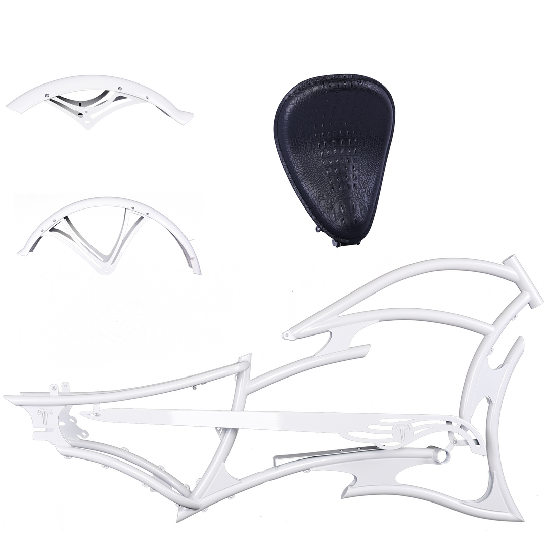 Tracer FM-RAPTOR Ebike Frame 26inch Stretch Chopper for 7 Speed/1 Speed