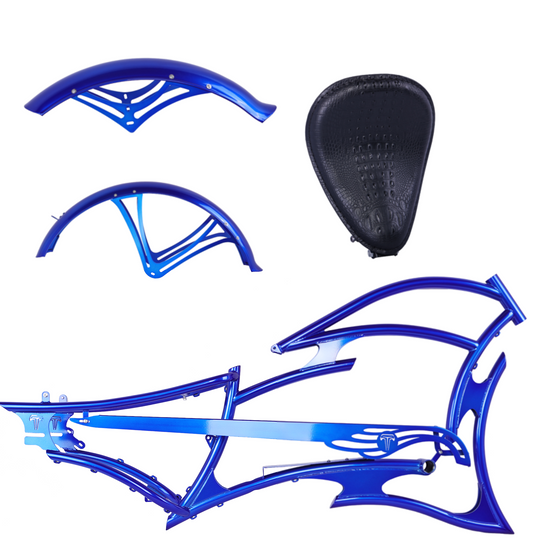 Tracer FM-RAPTOR Ebike Frame 26inch Stretch Chopper for 7 Speed/1 Speed