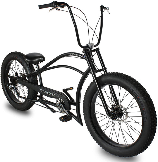 Tracer Siena GT 26'' Chopper Stretch Cruiser Fat Tire Bikes Oversized Frame, Hi-rise Handlebar, Available in 1 Speed/7 Speed