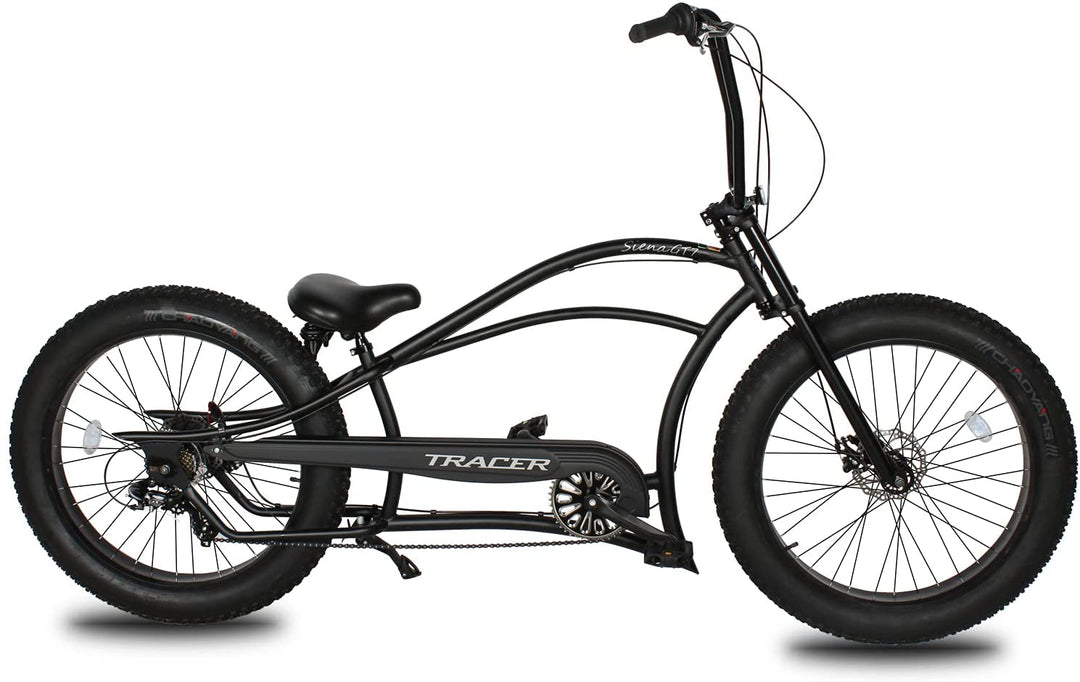 Tracer Siena GT 26'' Chopper Stretch Cruiser Fat Tire Bikes Oversized Frame, Hi-rise Handlebar, Available in 1 Speed/7 Speed