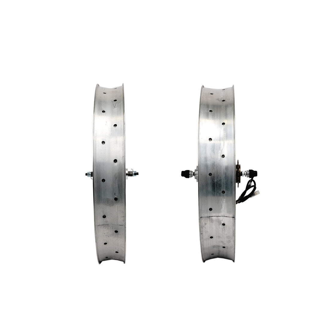 WH-D4E263613-PL 26'' Double Polished Fat Rim Wheelset with 48V 800W Motor, Compatible with Disc Brake