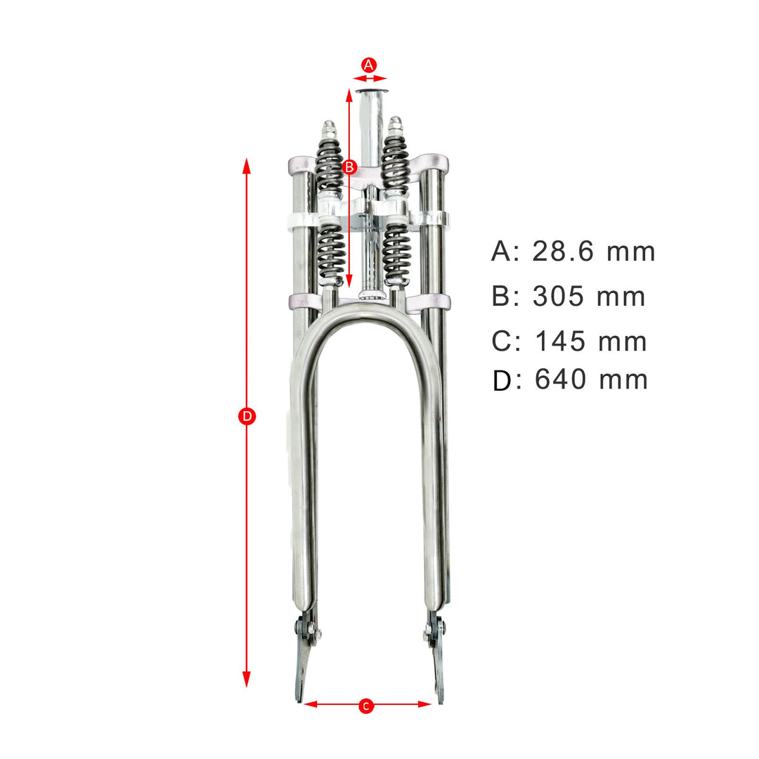 Micargi FK-GTS640305145D8 26'' Over and Under Dual Spring Adjustable Classical Fork for Disc Brake 1-1/8" (28.6mm)