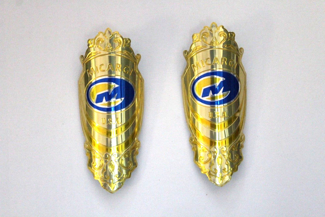 Micargi and Tracer Head Badges