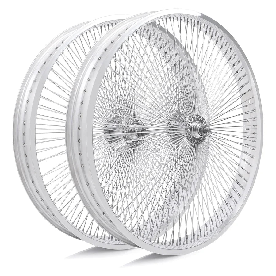 Micargi WH-TR9526140 26"X4"X13GX140H ALUMINUM POLISH FAT RIMS WHEEL SET