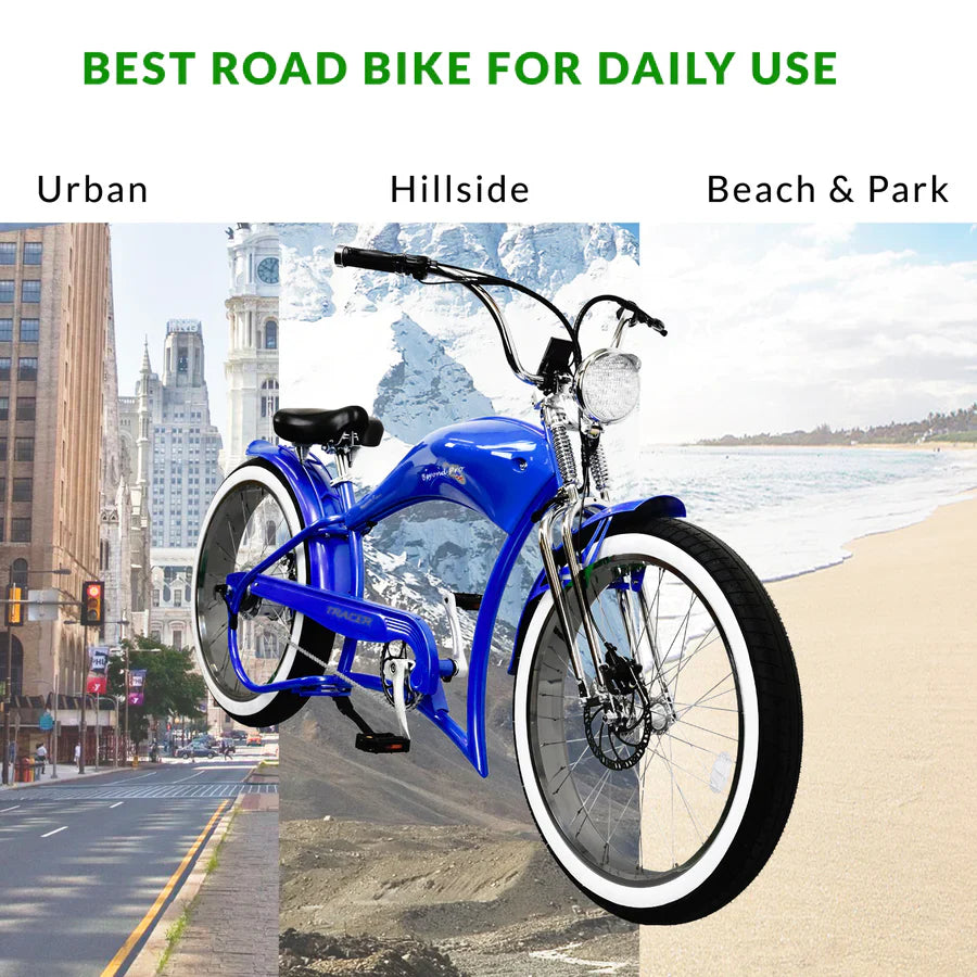 urban cruiser electric bike Tracer Twenty5 DS 500W Chopper Cruiser E-Bike Black/PLS